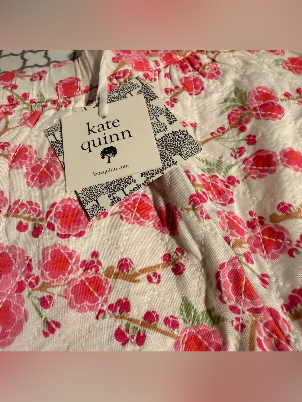 NEW Kate Quinn quilted cuffed pant pink cherry blossom 🌸 bamboo - Picture 6 of 7